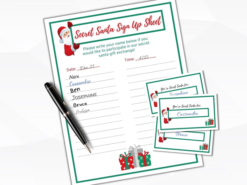 Secret Santa Sign up Sheet and - Il 794xN.5557149883 83ex 