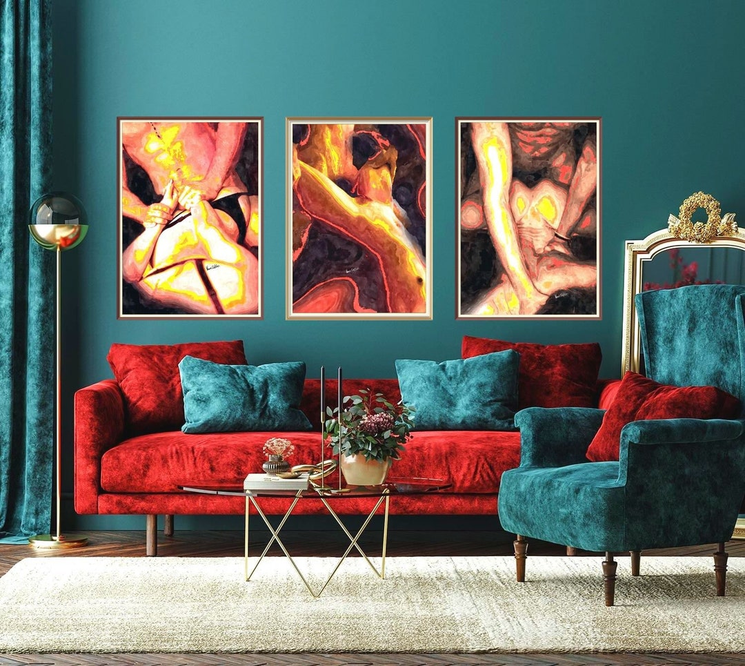 3 Printable Naughty Paintings for Your Home / Small and Large Etsy UK