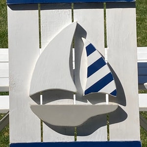 Blue Sailboat Wall Hanging on Pallet Wood