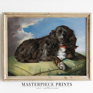 Cocker Spaniel Dog Painting, Vintage Dog Portrait Farmhouse Art, Dog Lover Wall Print, Printable Download Digital Art 31