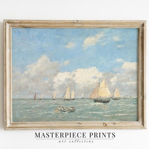 Vintage Sailboat Painting | Antique Seascape Print | DePRINTABLE Art Digital Download | 43