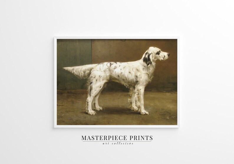 pet art, pet painting, pet portrait, pet lover gift, dog lover, dog portrait, dog painting, downloadable art, printable wall art, vintage art prints, cat art print, vintage painting, English setter