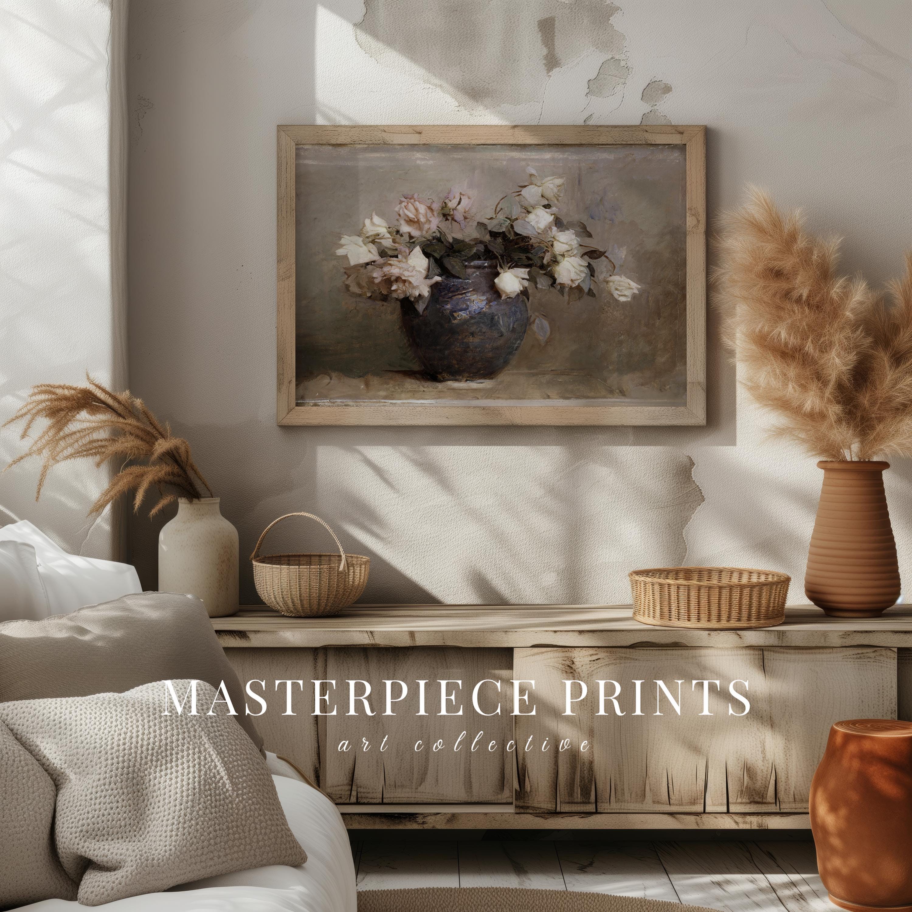 Vintage Still Life Print Set, Rustic Kitchen Floral Cottagecore Art ...