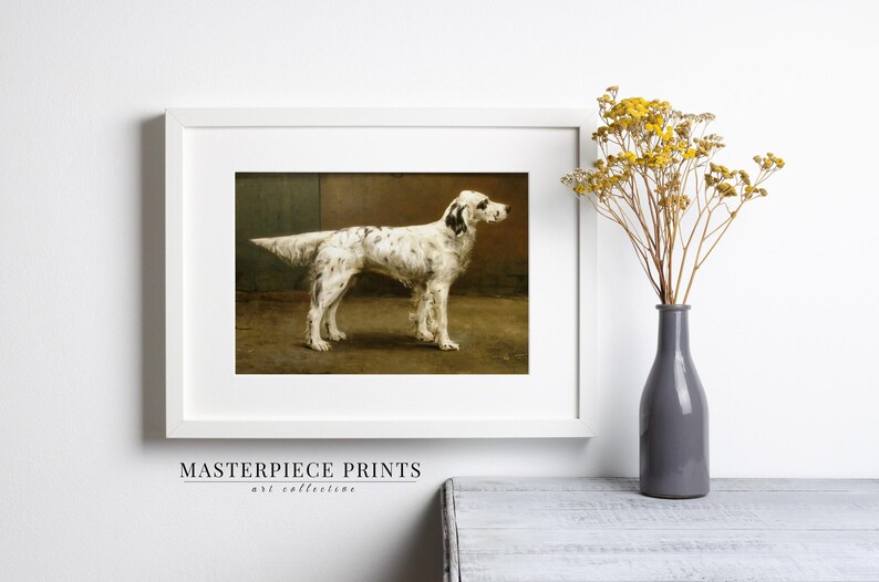 pet art, pet painting, pet portrait, pet lover gift, dog lover, dog portrait, dog painting, downloadable art, printable wall art, vintage art prints, cat art print, vintage painting, English setter