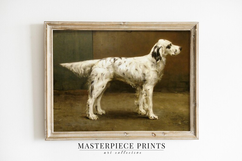 pet art, pet painting, pet portrait, pet lover gift, dog lover, dog portrait, dog painting, downloadable art, printable wall art, vintage art prints, cat art print, vintage painting, English setter