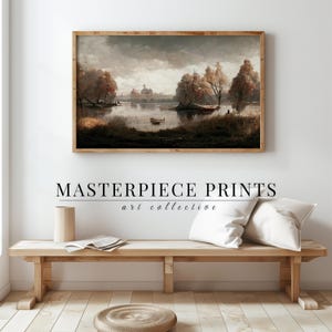 Moody Autumn Landscape Painting, Rustic Nature Wall Art Print, Vintage Golden Forest Artwork for Home Decor | PRINTABLE INSTANT DOWNLOAD | 7