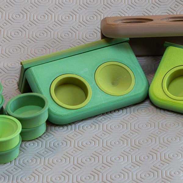 Personalised Gecko Double Feeding Ledge with Bowls --- 3d printed--- Various colours