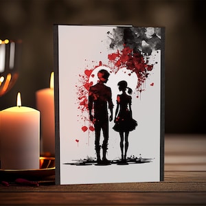 Biglietto d'auguri romantico, San Valentino, Anniversario, Amore per lui o per lei, Stile Anime, 5×7 pollici