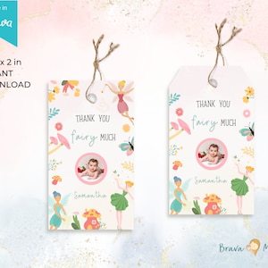 Editable Fairy Party Favor Tag, Enchanted Forest Birthday Thank You Tag ...