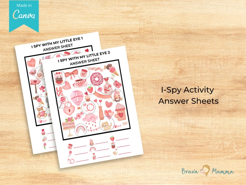 Valentine's Day I Spy Activity Printable Valentine I Spy - Etsy