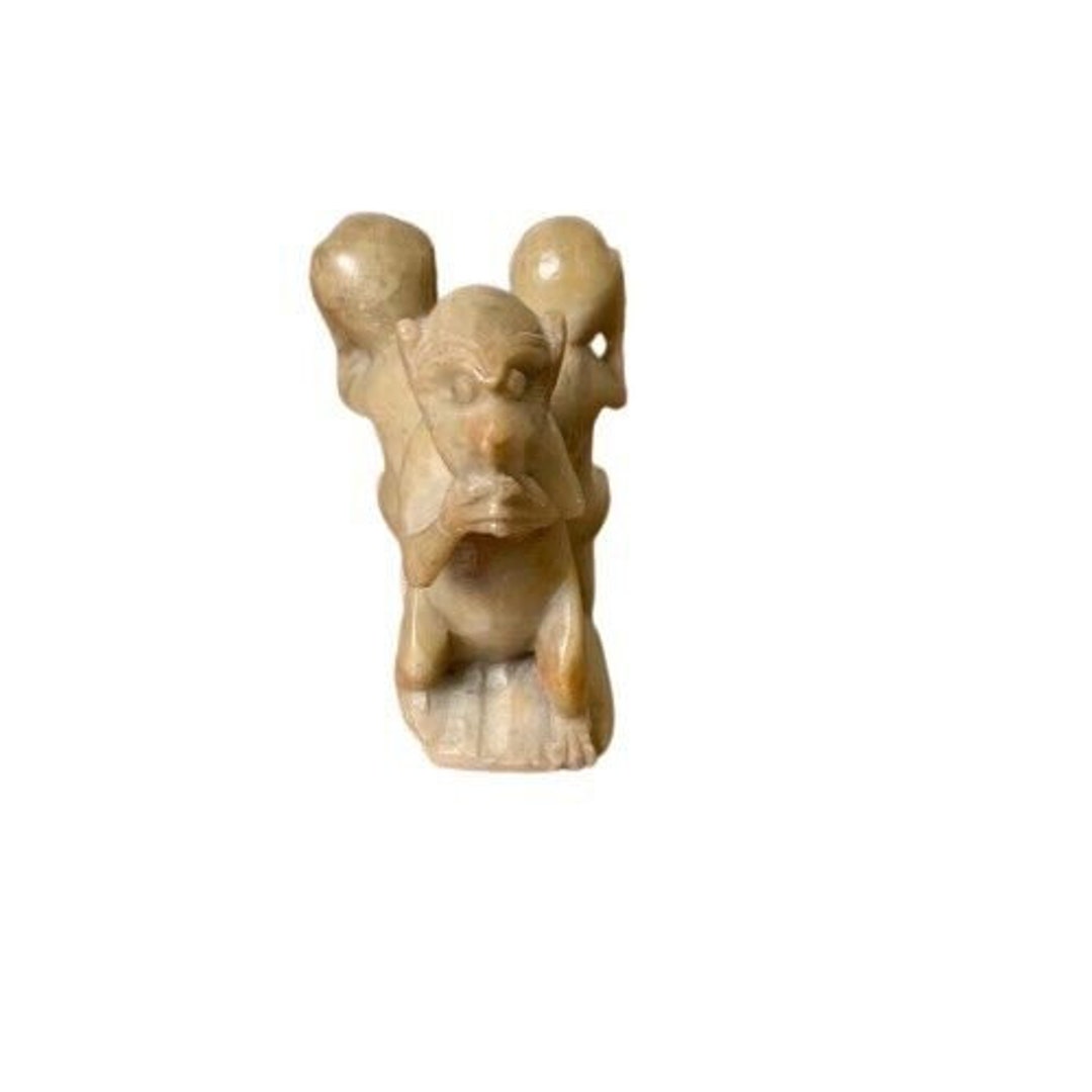 Vintage Soapstone 3 Wise Monkeys Chinese Hand Carved Etsy