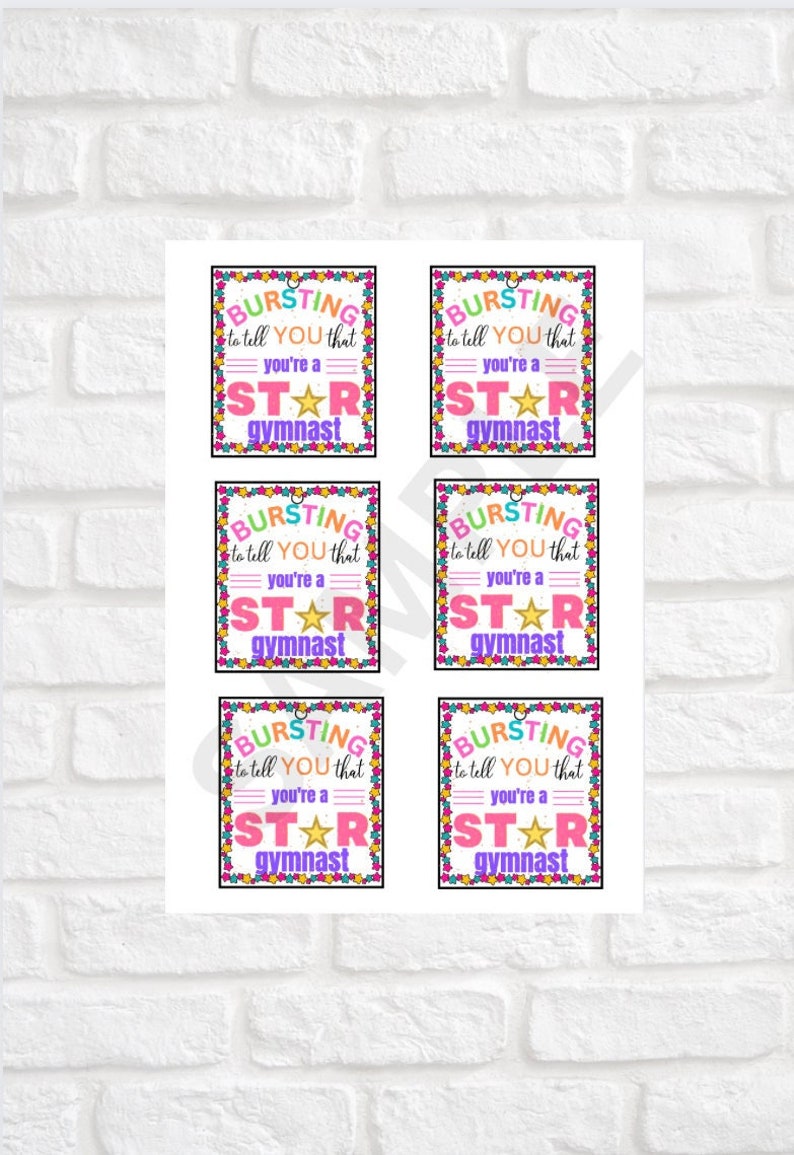 Gift Tags Gymnastics Gymnast Team Gifts Gymnastics Gifts Etsy