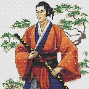 The Samurai | Cross Stitch Pattern | Instant PDF Download | Japanese Inspired Art | Home Decor