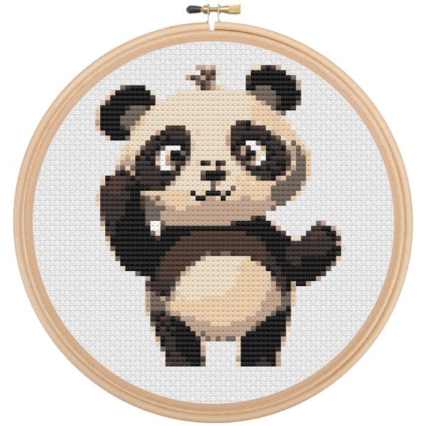 Cute Panda Collection Mini Cross Stitch Set - 4 Adorable Designs in 1 Pattern Bundle for Beginners, Instant Download, Kids Craft Project