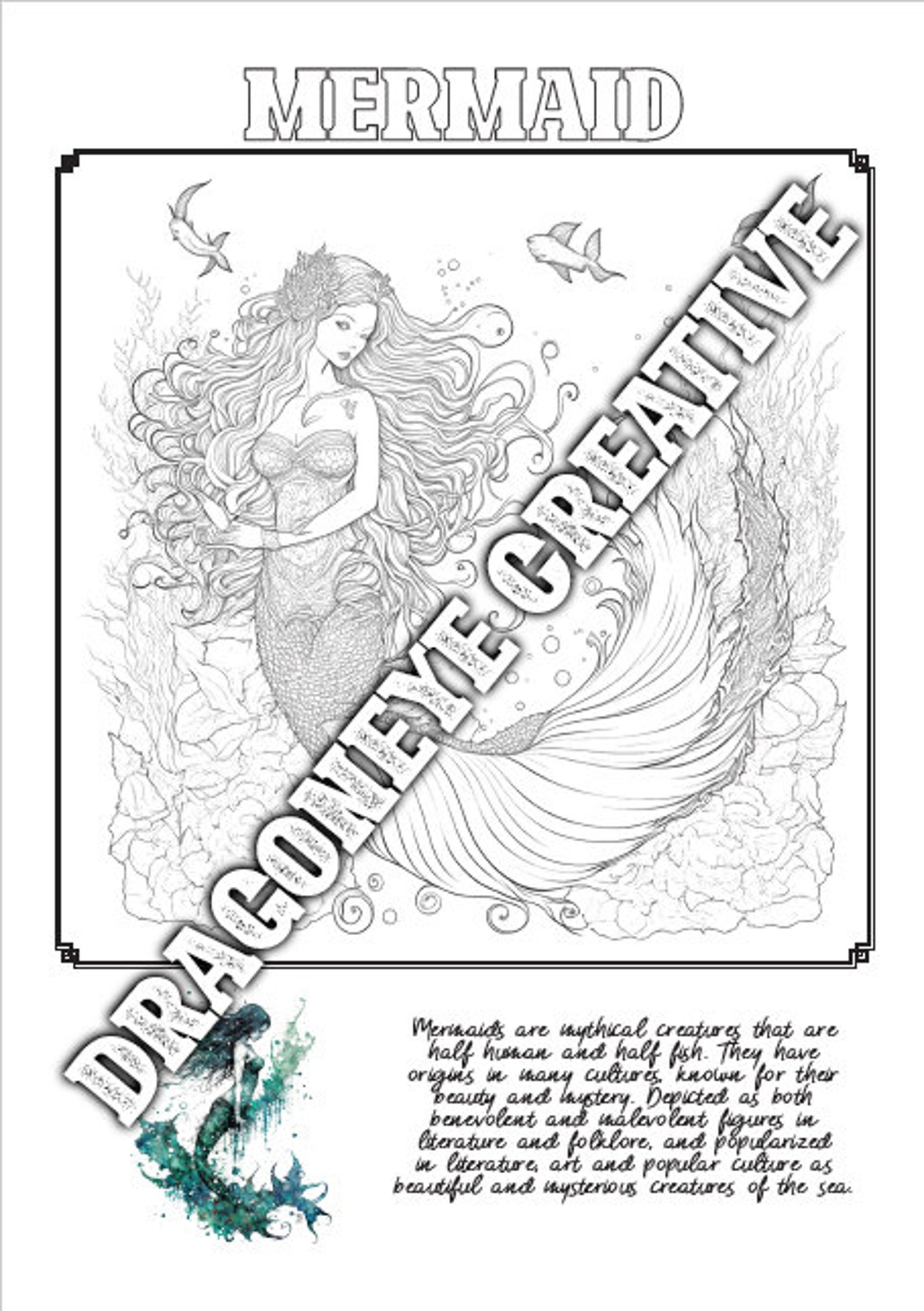 Mythological Beasts Coloring Book Printable Adult Kids Colouring Pages ...