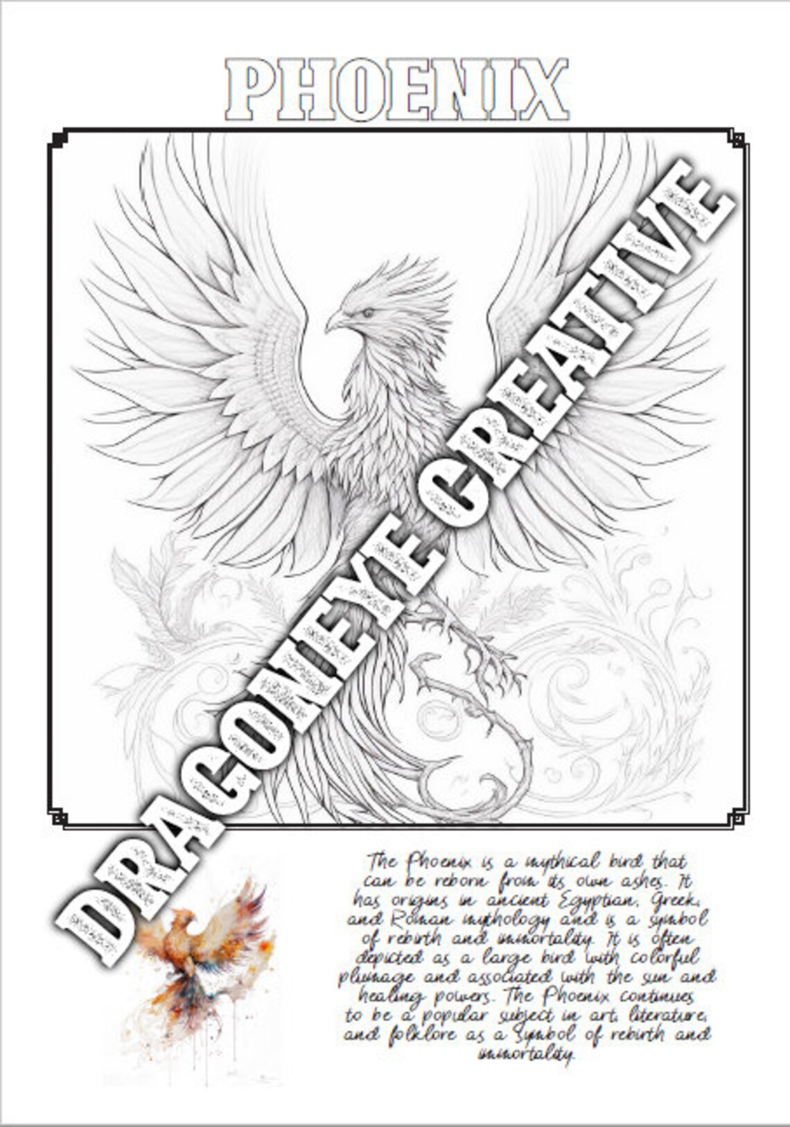 Mythological Beasts Coloring Book Printable Adult Kids Colouring Pages ...