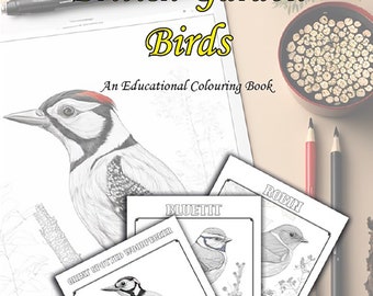 British Garden Birds Coloring Book: UK Wildlife, Adult & Child Colouring