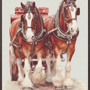 Clydesdale Heavy Horses | PDF Cross stitch | horse gift | xstitch pattern
