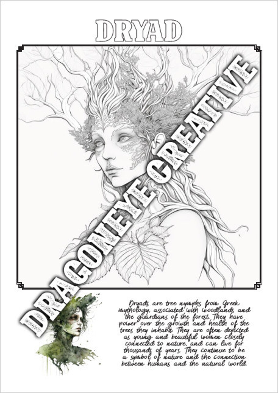 Mythological Beasts Coloring Book Printable Adult Kids Colouring Pages ...
