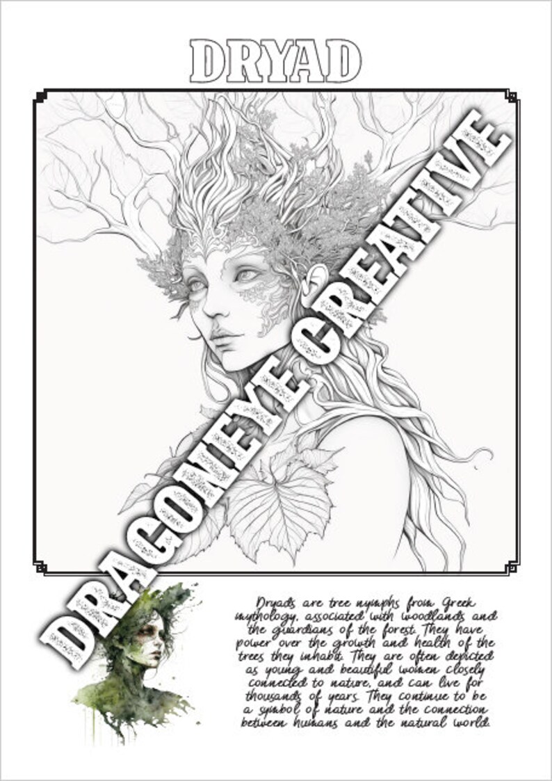 Mythological Beasts Coloring Book Printable Adult Kids Colouring Pages ...