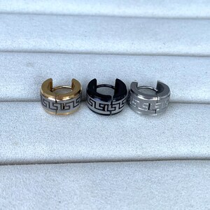 Black hoop earrings | men hoop earrings |ear cuffs -25