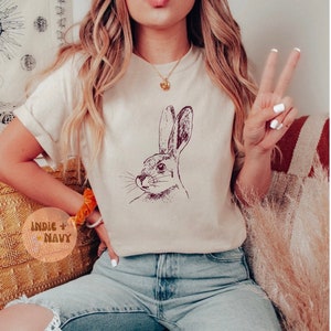 Easter Bunny Drawing PNG Sublimation Digital Design Télécharger | T-shirt panier des œufs de lapin de Pâques | vintage Boho Design File