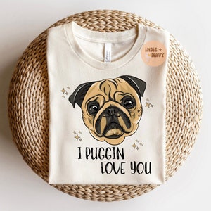 I Puggin Love You Hund Puppy Valentinstag PNG Sublimation Digital Design Download XOXO vday love tshirt | Vintage Boho Design Datei