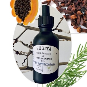 Aceite para el crecimiento del cabello con aceite de ricino, café, romero, aloe, aceite de oliva y clavo.