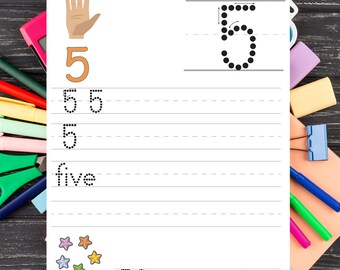 Printable Number Tracing Worksheet, Numbers 1-19,  for Pre-K, Kindergarten, or Tutoring.