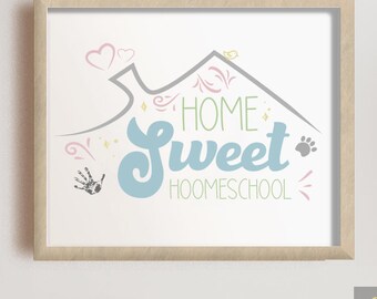 Home Sweet Homeschool Cut File, SVG PNG (Digital Download)