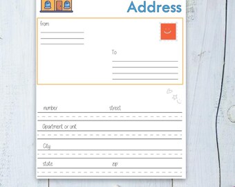 Address Writing Practice Worksheet, Print Ready, Homeschool Printable (Digital Download)