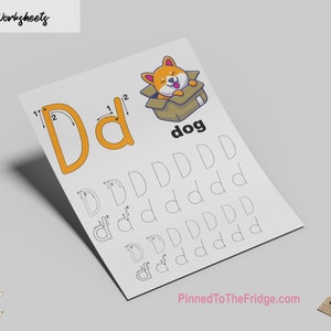 Hojas de trabajo para trazar letras, las 26 letras con gráficos coloridos y geniales, hojas de trabajo imprimibles para la educación en casa.