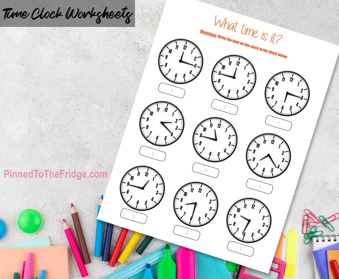 Time Telling Digital Worksheet With 18 Exercises. How to Read a Clock