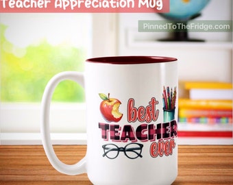 Teacher Appreciation Mug | Large 15 oz, Two-Tone Coffee Cup