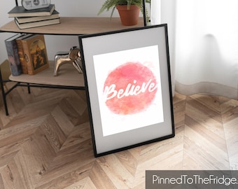 Watercolor Scripture Art Print, Bible Verse Wall Decor (SVG, PNG)