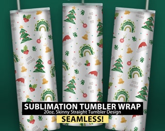 Christmas Wrapping Paper - 20oz Skinny Sublimation Tumbler Wrap Design