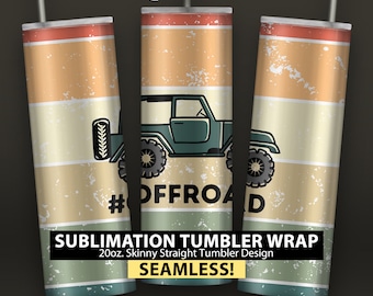 Off Road Hashtag - 20oz Skinny Sublimation Tumbler Wrap Design