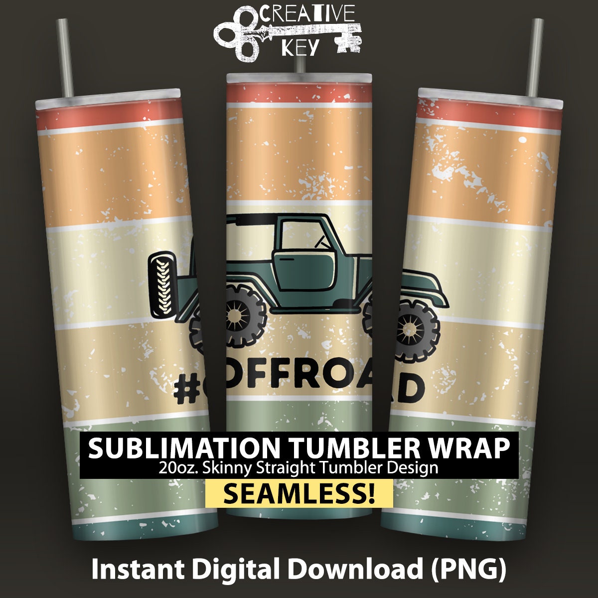 Off Road Hashtag 20oz Skinny Sublimation Tumbler Wrap Design Etsy