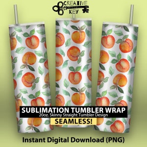 Peaches Muster - 20oz Skinny Sublimation Tumbler Wrap Design