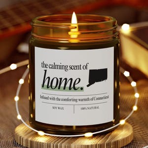 Connecticut Candle Smells like Home Gift Moving to Connecticut Housewarming Going Away Gift Friend Moving Homesick Gift New House Apartment