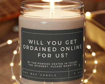 Officiant proposal candle, Officiant proposal card, Officiant gift, Will you marry us card, Officiant proposal gift, Officiant gift for men