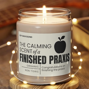 Praxis candle gift, New teacher gifts, Teacher exam gift, SLP praxis gifts, Teacher graduation gift, gifts for new teacher graduate