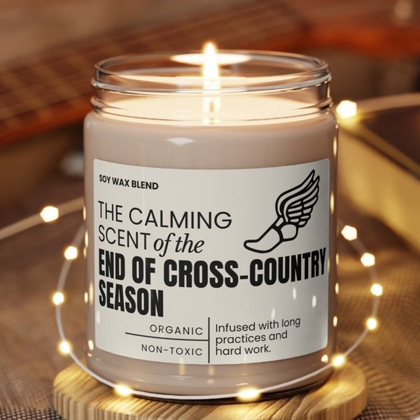 Cross country soy candle gift for coach parent runner end of cross-country season gifts for banquet funny gift for cross country track coach