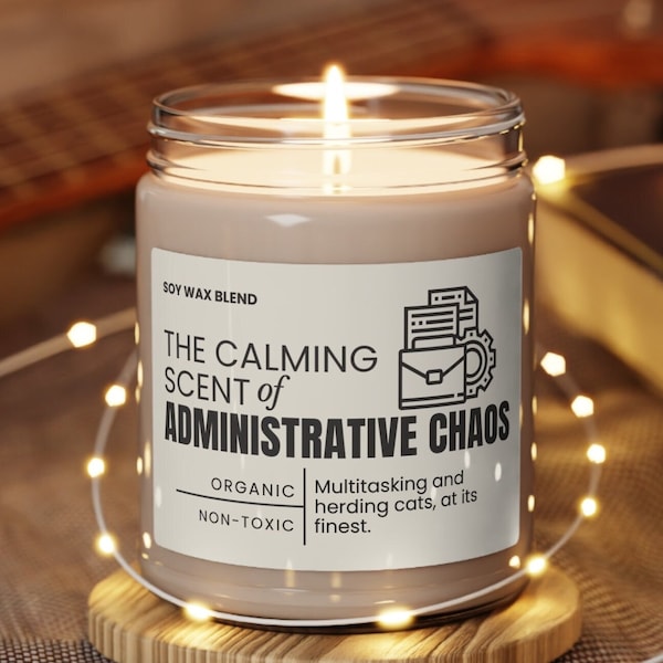 Funny Administrative Assistant Soy Candle Thank You Admin Assistant Appreciation School Administrator Gifts Chaos Coordinator Coworker Boss