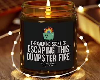 Funny dumpster fire candle gift for friend leaving job goodbye gifts for coworker leaving a job sarcastic gift boss farewell new job moving