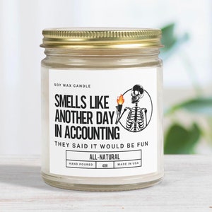 Grappige accountant kaars cadeau voor boekhoudkundige medewerker bedankje voor collega baas CPA examen geschenken einde belastingseizoen