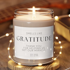 Infertility doctor thank you candle gift, obgyn obstetrician gift for ivf iui fertility, Thank you for IVF nurse doctor, Miracle baby dr