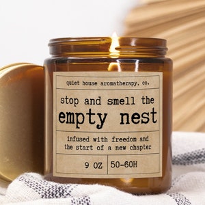 Empty nester gift candle, Empty nester club, Gift for parents, Empty house gift for mom and dad, Retirement gifts, Going to college gift