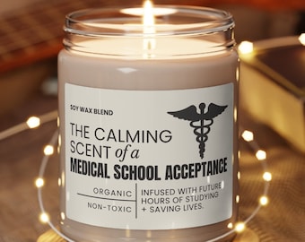 Medical School Acceptance Candle Gift for Future Doctor Congratulations for Son Daughter Med School Student Acceptance Gift Future MD