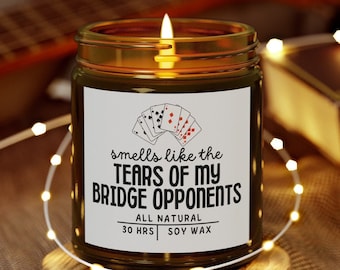 Funny Bridge Candle Gift for Bridge Player Prize for Card Game Tournament Funny Gifts for Bridge Players Christmas Birthday Gift for Her Him